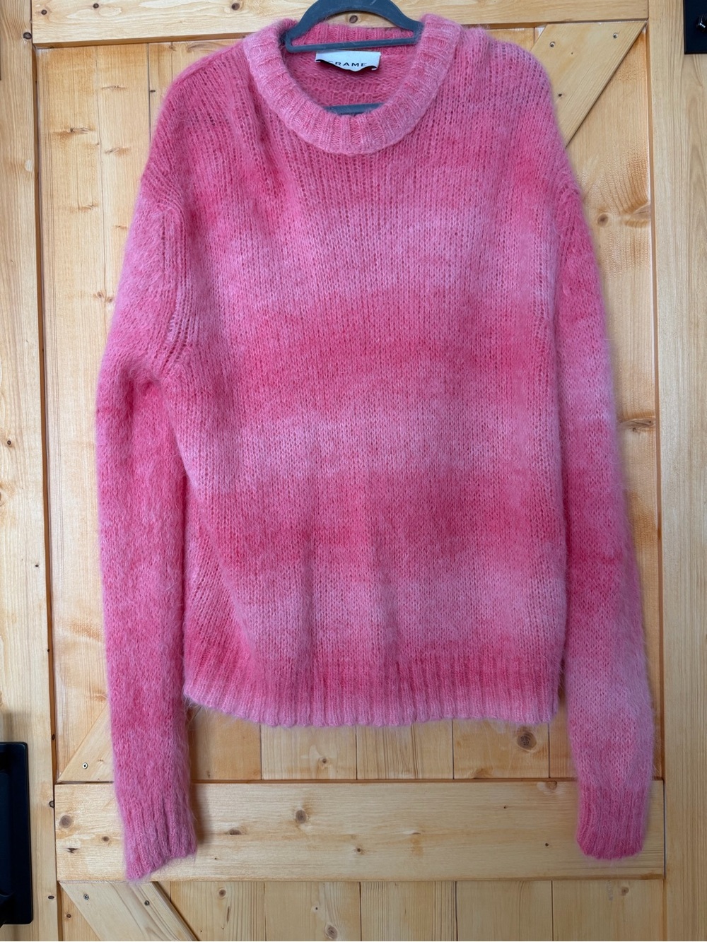 FRAME Pink Ombre Baby Suri Alpaca Fuzzy Oversized Sweater L/XL